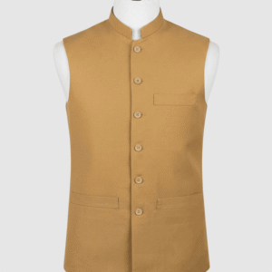 Premium Classic Brown Mandarin Collar Waistcoat – 960TR Fabric | Turkish-Collection